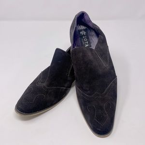 Zota Classic Brown Suede Leather Slip On Western Dress Shoes Men’s Size 9